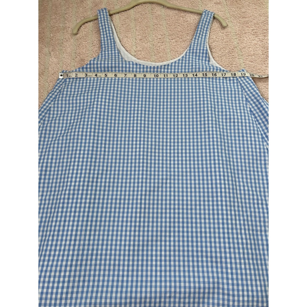 Olivaceous 100% Cotton Blue White Gingham Trapeze Swing Mini Dress Size Large - Picture 6 of 9